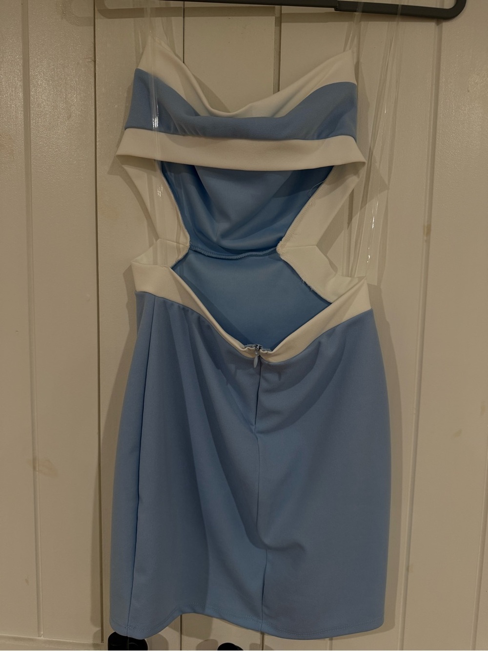 Blue Blush Light Blue and White Mini Dress with Cutouts - Picture 2 of 2